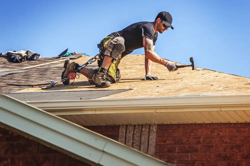 New roof over a home entrance and gable