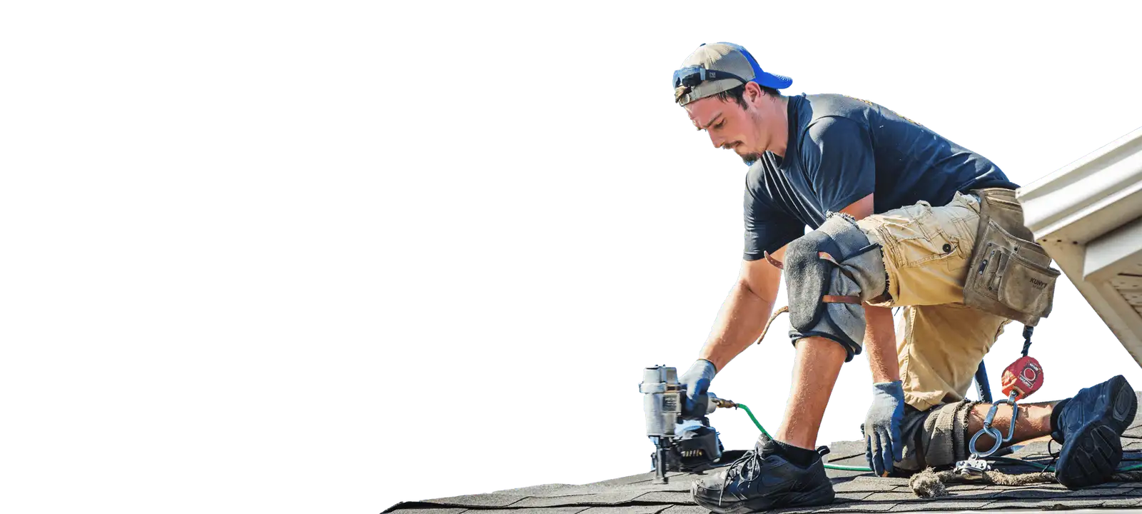 Strong Arm Roofing team working on a roof in Alliston